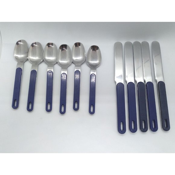 Ginkgo Stainless Korea Blue plastic hanging handle pierced HTF - Picture 2 of 9